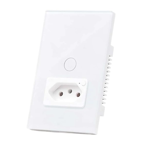 INTERRUPTOR SMART WI-FI TOUCH, 1 TECLA COM TOMADA, BRANCO