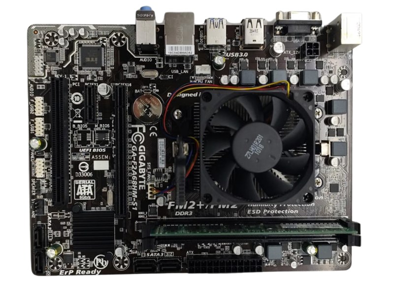 PLACA MÃE AMD, GIGABYTE, F2A68HM-S1, DDR3, FM2+/FM2, SEMINOVO