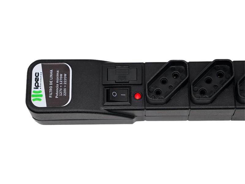 FILTRO DE LINHA, IPEC, 8 TOMADAS, 10A, 1,2M