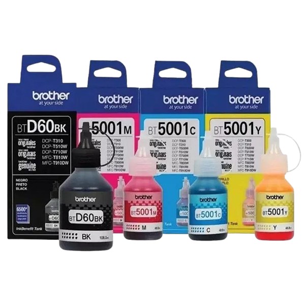 KIT REFIL BROTHER, BT5001, C/M/Y E BTD60BK
