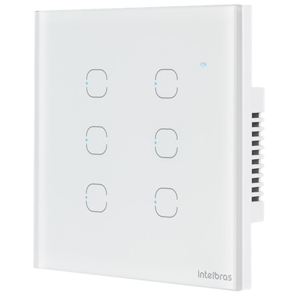 INTERRUPTOR TOUCH, INTELBRAS, SMART, WI-FI, 6 TECLAS, EWS 1006, BRANCO, SEMINOVO