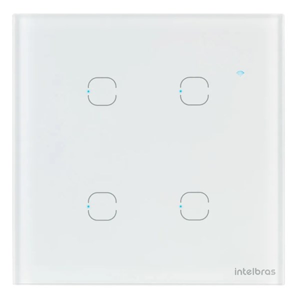 INTERRUPTOR TOUCH, INTELBRAS, SMART, WI-FI, 4 TECLAS, EWS 1004, BRANCO