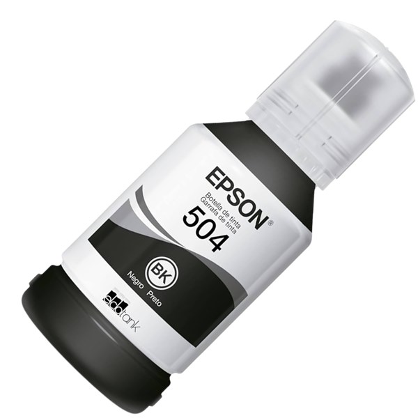 GARRAFA REFIL DE TINTA, EPSON, T504, PRETO, 127ML