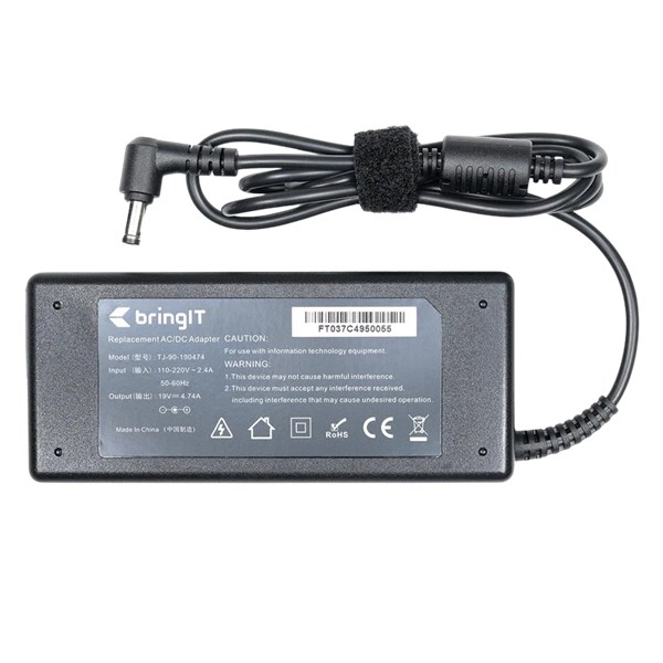CARREGADOR PARA NOTEBOOK, 90W, 5.5MM - 2.5MM, 19V, 4.74A