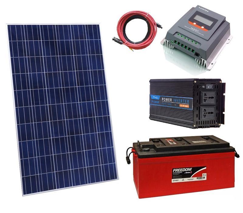 INVERSOR + PAINEL SOLAR + CABOS + ACESSORIOS