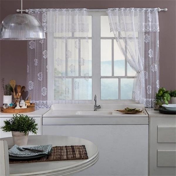 Cortina Bene Casa Cozinha de Renda 1,20m x 2,00m 1903