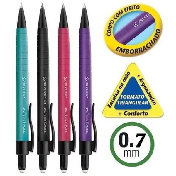 Lapiseira 0.7mm Faber Tri Click Sortido