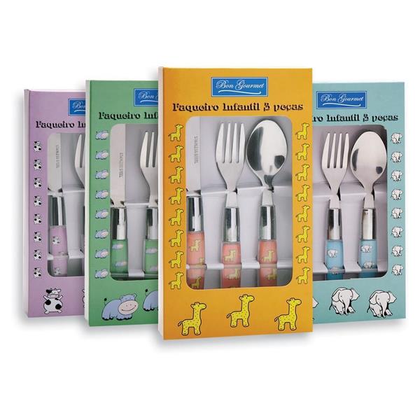 Faqueiro Inox 03 Peças Infantil - Bon Gourmet