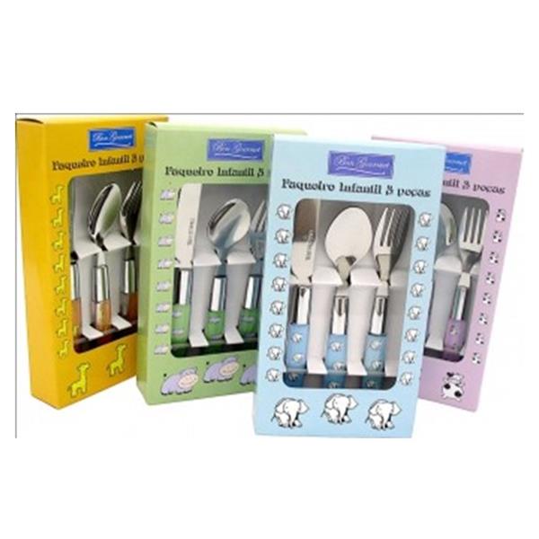 Faqueiro Inox 03 Peças Infantil - Bon Gourmet