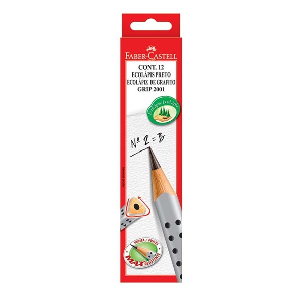 Lápis Nº 02 Faber Eco Grip 2B Cinza 7844