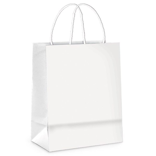 Sacola Papel Branco 26cm x 19,5cm - Cromus