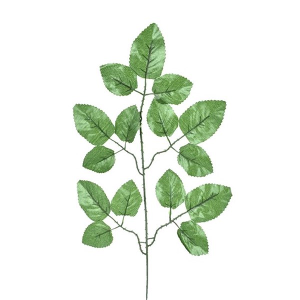 Galho Flor Folha De Rosa C/ 12 0294
