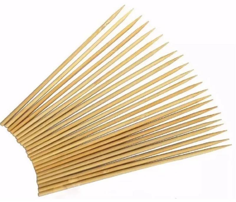 Espeto de Churrasco Madeira 20cm Com 100 Unidades 64008
