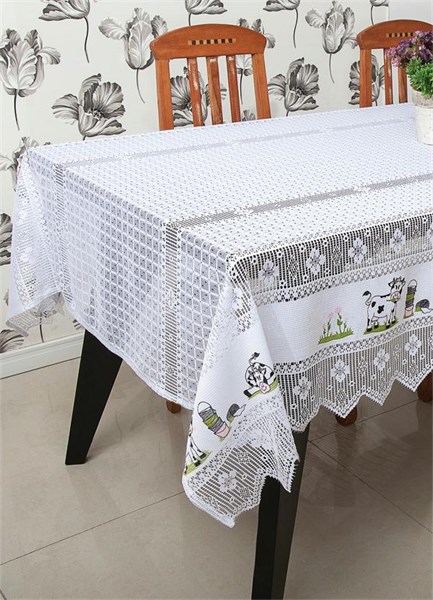 Plástico Toalha Mesa Renda Branco 1,40cm LA-0486U 19797