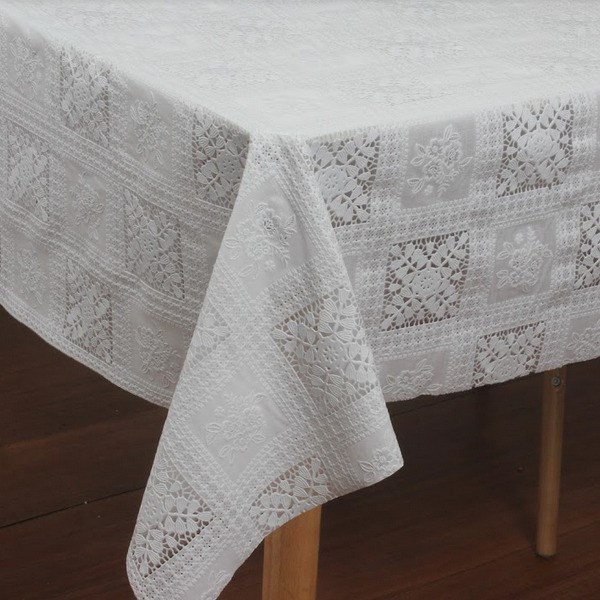 Plástico Toalha Mesa Renda Branco 1,40cm LA-0486U 19797