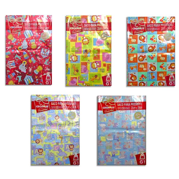 Saco P/Presente Cromus 30cm x 44cm ME30179 Estampado