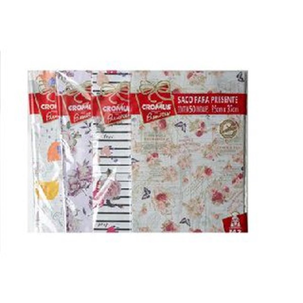 Saco P/Presente Cromus 30cm x 44cm ME30179 Estampado