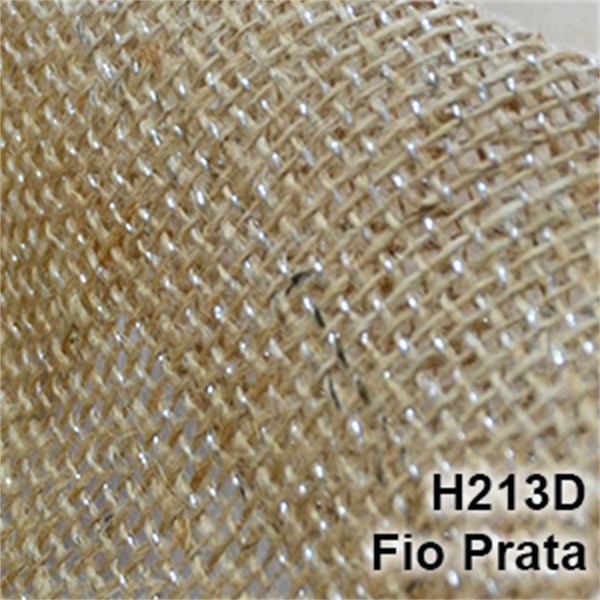 Tecido Juta Crú 1,00m Fio Prata H213D 10810