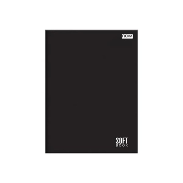 Caderno Brochura Capa Dura 1/4 96 Fls Soft Book Preto