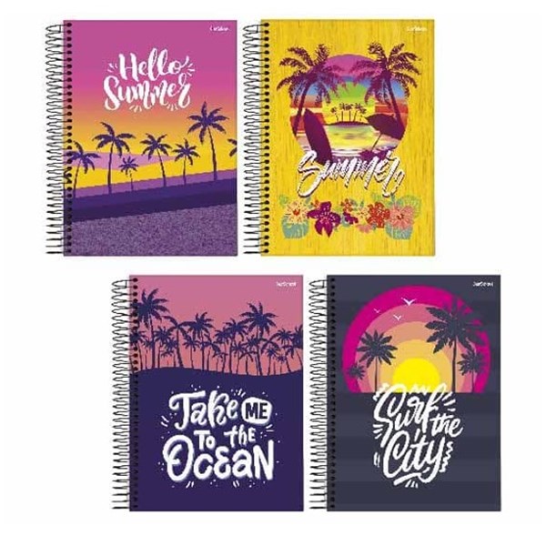 Caderno 10 Matérias Starschool Surf 160 Folhas Sortido