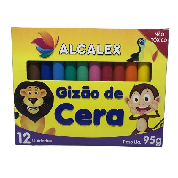 Giz de Cera Grosso 12 Cores Alcalex 302