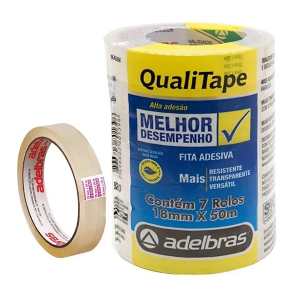 Fita Adesiva 18mm x 50m Transparente - Adelbras 0016