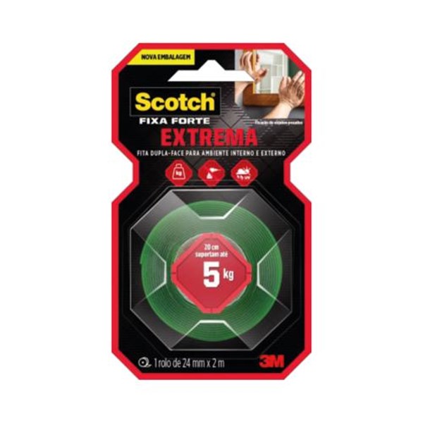 FITA DUPLA FACE SCOTCH EXTREME 24MM X 2 METROS - 3M