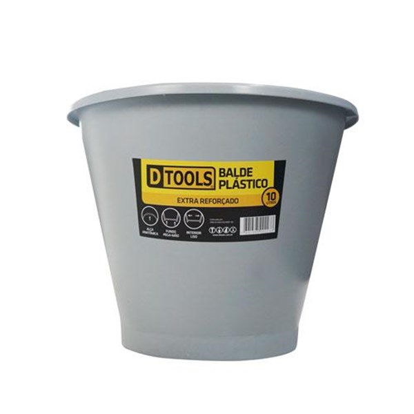 BALDE PLÁSTICO EXTRA REFORÇADO 10 LITROS - DTOOLS