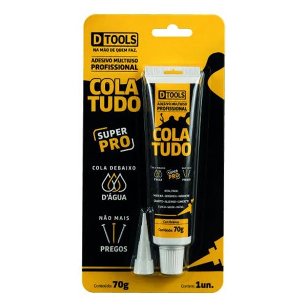 COLA TUDO BRANCO BISNAGA 70 GRAMAS - DTOOLS