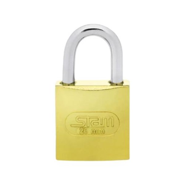 CADEADO 20MM ZAMAC LATONADO E-COAT - STAM