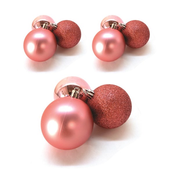 BOLA MISTA 8CM C/6 ROSE GOLD