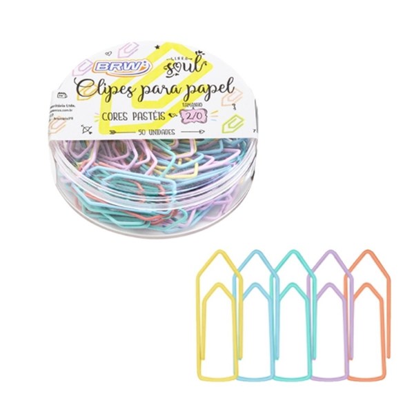 CLIPES PARA PAPEL 2/0 - COR PASTEL