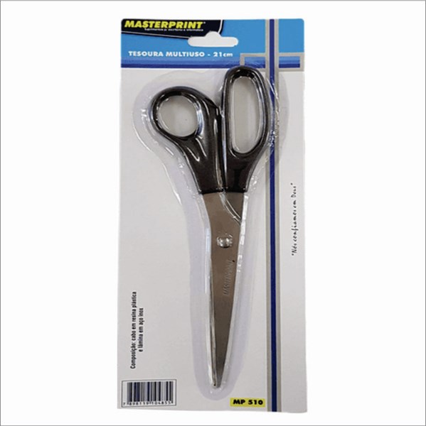 MP510 TESOURA MULTIUSO CABO PRETO 21CM