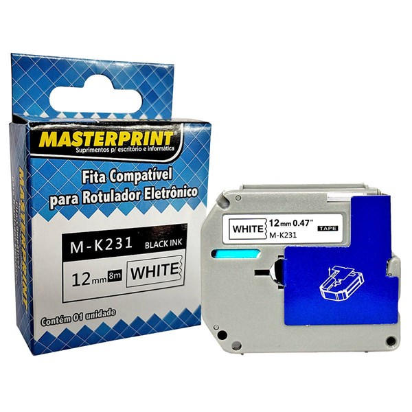 MP-FITA COMPATIVEL ROTULADORA M-K231 12MM*8M PRETO/BRANCO