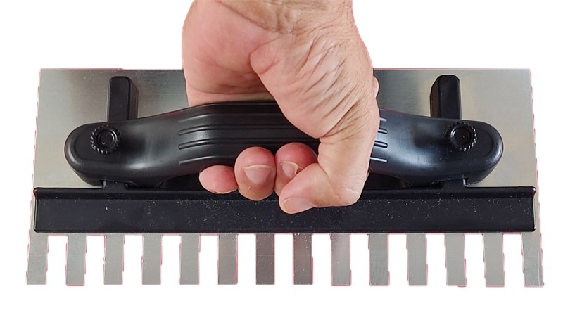 Desempenadeira. 27x12cm Com Regulagem Ranhura (H,L) 1,0x1,5cm de Aço Dentada