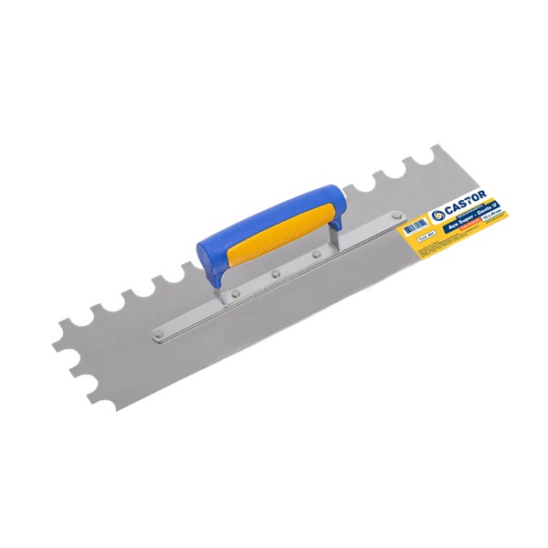 DESEMPENADEIRA DE ACO 10X40CM DENTE "U" CABO PLASTICO