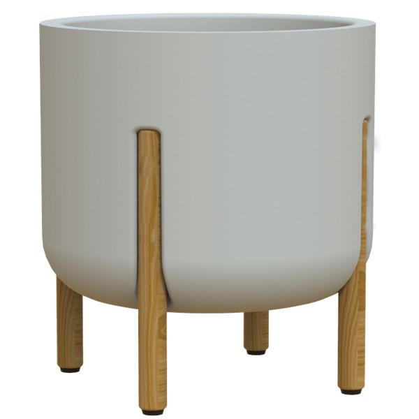 Vaso cilíndrico Decore 33 na cor off-white (branco)