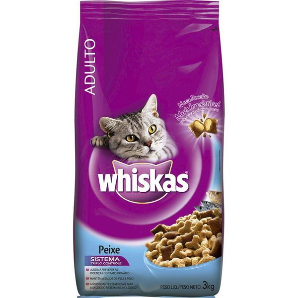 RACAO P/ GATO WHISKAS PEIXE C/ DELICROCS KG