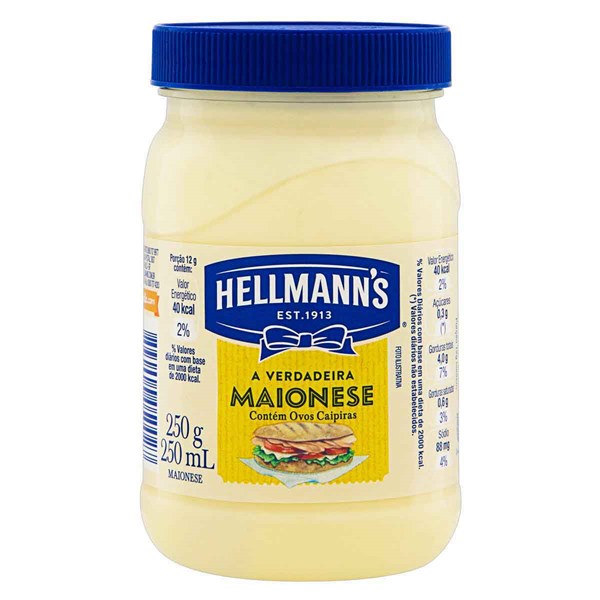 MAIONESE HELLMANN´S TRADICIONAL POTE 250G
