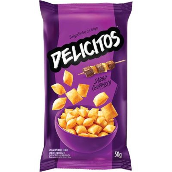 SALGADINHO DE TRIGO CHURRASCO 50G - DELICITOS