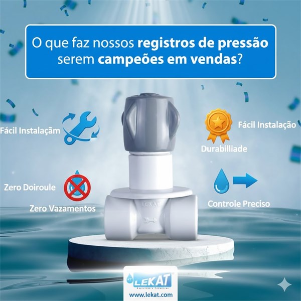 REGISTRO PRESSAO C/CANOPLA SD 25MM VOL.CINZA - LEKAT