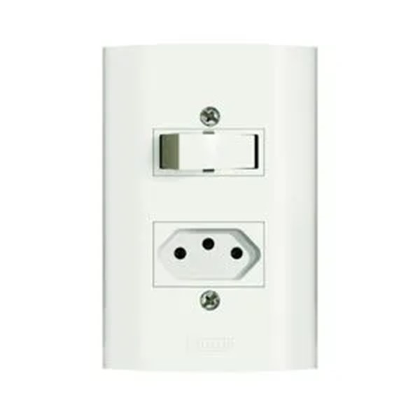 1 INTERRUPTOR (SP) 10A + 1 TOMADA 10A 250V LINHA DUNAS - ROMAZI