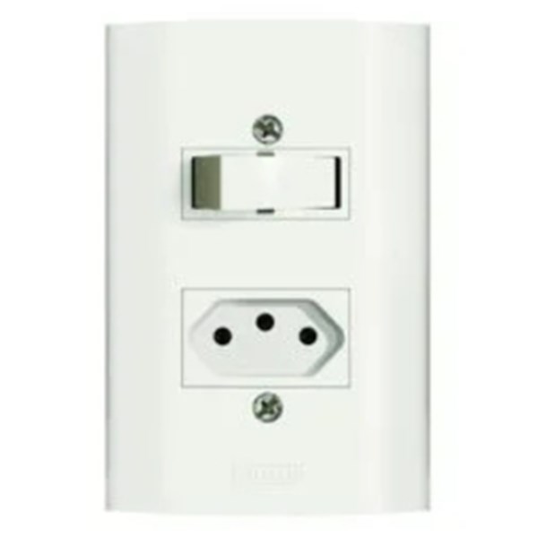 1 INTERRUPTOR (SP) 10A + 1 TOMADA 10A 250V LINHA DUNAS - ROMAZI