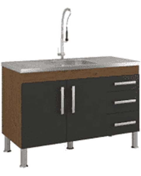 Balcao Cozinha Flex Amendoa/Titanium 1,14MT Mgm