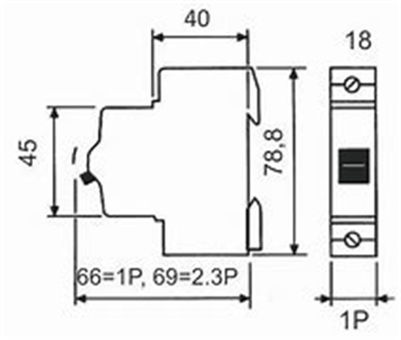 Minidisjuntor 1P C40A Dz4763 1P 40A