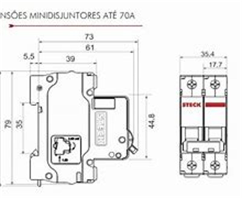 Minidisjuntor 2P C32A Dz4763 2P 32A 3Ka