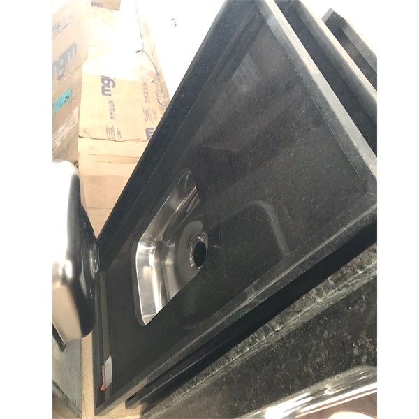 Pia Granito Preto 150x55cm com Cuba Inox