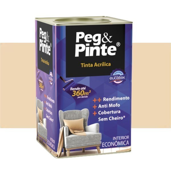Tinta Acrílica Areia Pipa Peg e Pinte 18l Eucatex