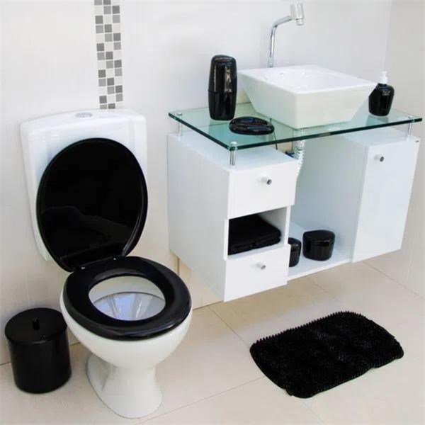 Assento Sanitário Almofadado Preto Prime Herc