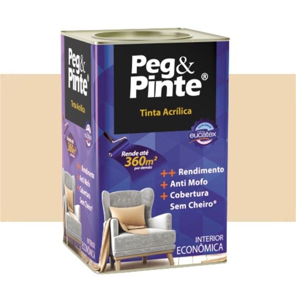 Tinta Acrílica Areia Pipa Peg e Pinte 18l Eucatex